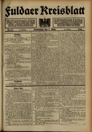 Ausgabe vom Donnerstag, den 05. März 1914.