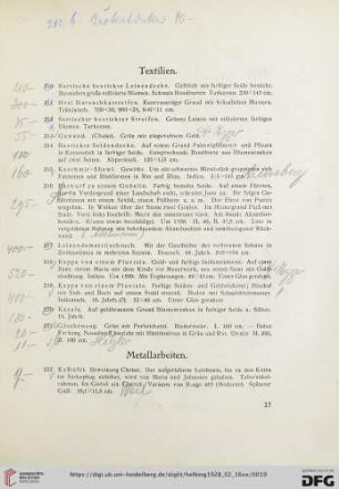 Metallarbeiten (Nr. 222-263)