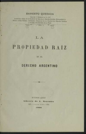 La propiedad raíz en el derecho argentino