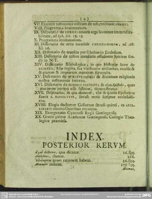 Index. Posterior Rerum