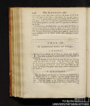 Chap. VIII. Of Architectonical Axioms and Analogies. I. Of Doors. II. Of Windows.