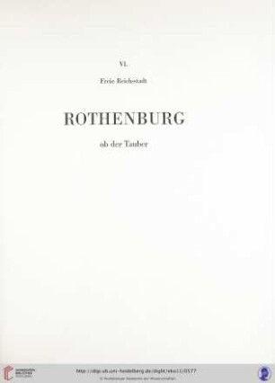 VI. Freie Reichsstadt Rothenburg ob der Tauber