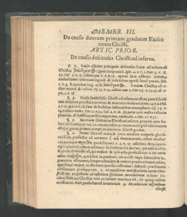 Membr. III. De causis duorum priorum graduum Exaltationis Christi.