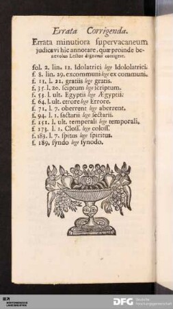 Errata Corrigenda.