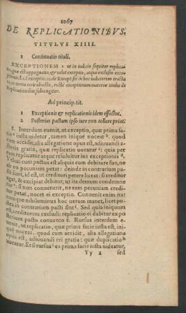 De Replicationibus. Titulus XIIII.