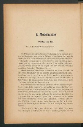 El modernismo