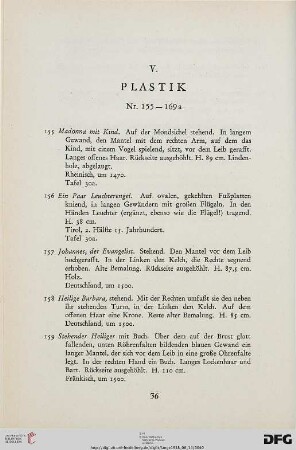 V. Plastik (Nr. 155-169a)