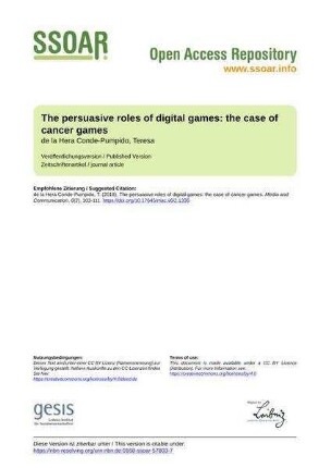 The persuasive roles of digital games: the case of cancer games