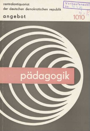 Nr. 1010: Pädagogik