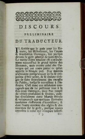 Discours Preliminaire du Traducteur