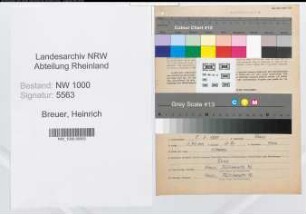Entnazifizierung Heinrich Breuer, geb. 05.05.1885 (Postsekretaer)