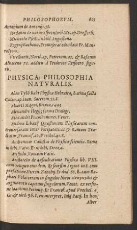 Physica: Philosophia Naturalis.