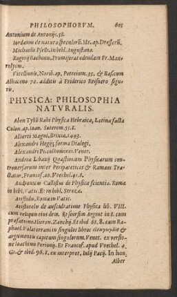 Physica: Philosophia Naturalis.