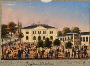 Das Ausflugslokal "Schillerschlösschen" (auch Felsners Etablissement, Restauration) am rechten Elbufer an der Bautzner Straße östlich an Marcolinis Vorwerk angrenzend