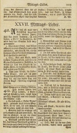 XXVII. Mittags-Lieder.