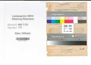 Entnazifizierung Wilhelm Klein , geb. 09.03.1897 (Elektromeister)