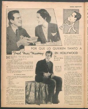 Por que lo quieren tanto a Fred Mac Murray en Hollywood