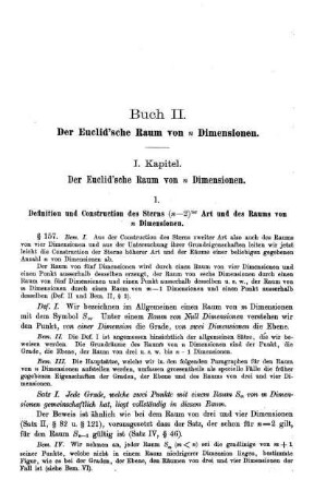 Buch II. Der Euclid'sche Raum von n Dimensionen.