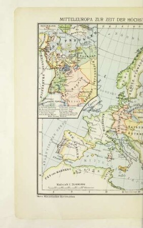 Mitteleuropa zur Zeit der höchsten Machtentfaltung Frankreichs 1812