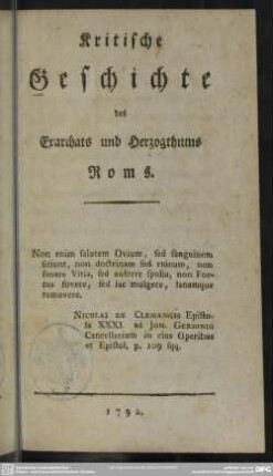 Kritische Geschichte des Exarchats und Herzogthums Roms