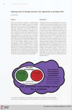 Opening access to heritage resources - risk, opportunity or paradigm shift?