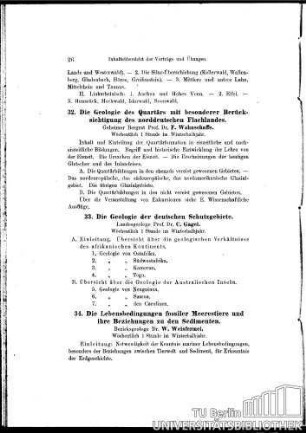 34. Die Lebensbedingungen fossiler Meerestiere und ihre Beziehungen zu den Sedimenten