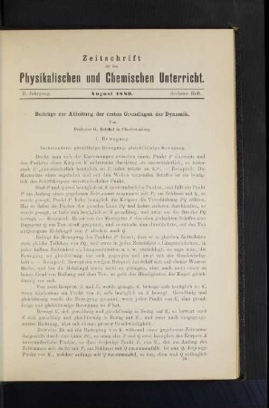 II. Jahrgang. August 1889. Sechstes Heft.