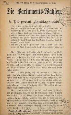 Die Parlaments-Wahlen