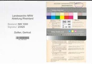 Entnazifizierung Gertrud Dolfen, geb. 18.07.1894 (Hausangest.)