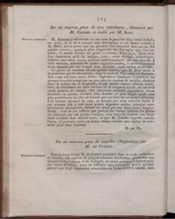 Sur un nouveau genre de vers intestinaux,