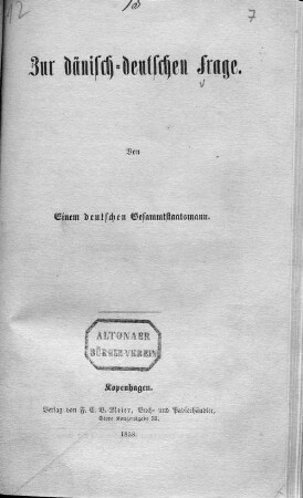 Zur dänisch-deutschen Frage