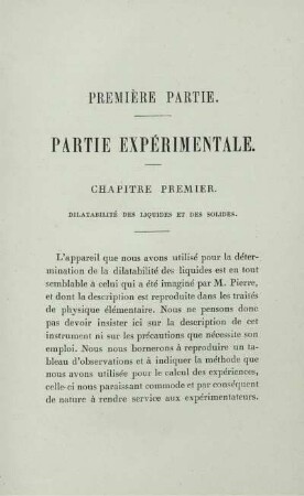 Premiére Partie. Partie Expérimentale.