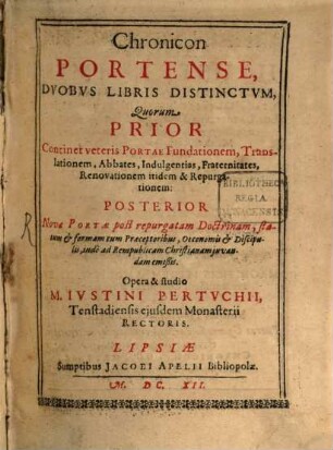 Chronicon Portense duobus libris distinctum