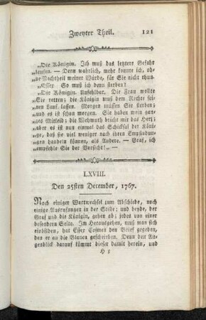 LXVIII. Den 25sten December, 1767