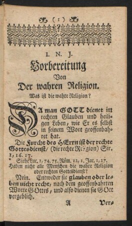 Vorbereitung Von Der wahren Religion