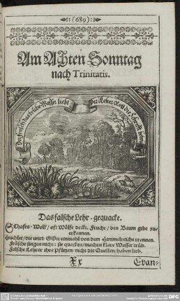Am Achten Sonntag nach Trinitatis