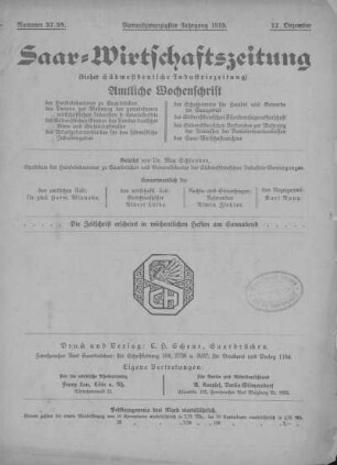 Nummer 37/38: 27. Dezember 1919