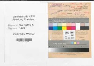 Entnazifizierung Werner Zastrotzky , geb. 15.11.1903 (Prokurist)