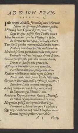 Ad D. Ioh. Franciscum. R.
