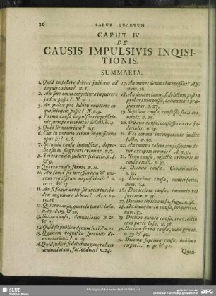 Caput IV. De Causis Impulsivis Inquisitionis