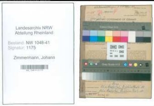 Entnazifizierung Johann Zimmermann , geb. 20.12.1905 (Polizist)