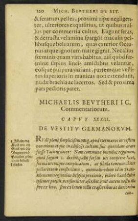 Caput XXXIII. De Vestitu Germanorum.