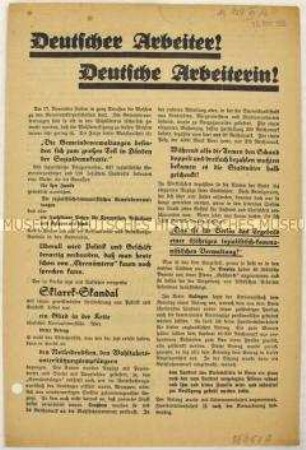 Programmatischer Wahlaufruf der Deutschnationalen Volkspartei anlässlich der preußischen Gemeindewahlen im November 1929