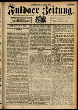 Zweite Ausgabe vom Sonntag, den 12. April 1891.