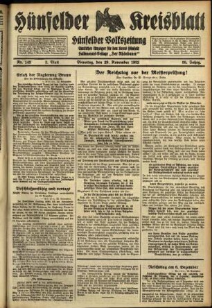 Zweite Ausgabe vom Dienstag, den 29. November 1932.