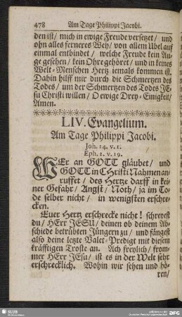 LIV. Evangelium. Am Tage Philippi Jacobi