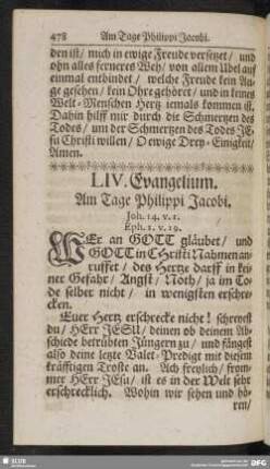 LIV. Evangelium. Am Tage Philippi Jacobi