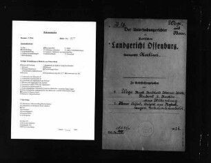 Untersuchungsakte gegen Kurt Wege und Alfred Neese wegen Geheimbündelei