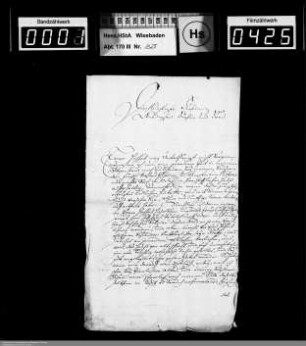 . 1699: o. D. 1699