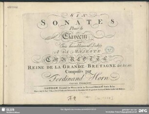 Six Sonates Pour le Clavecin : Oevre Premiere